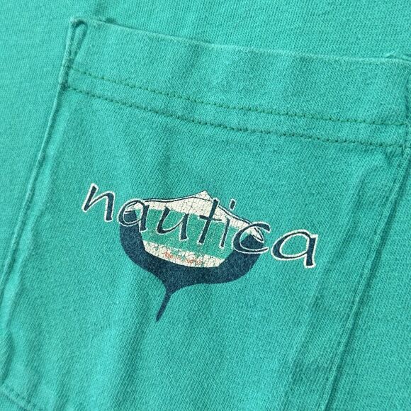 Nautica Bermuda Fishing Green T-Shirt Men's Oversized Summer Top Vacation Tee 2X - Picture 4 of 8